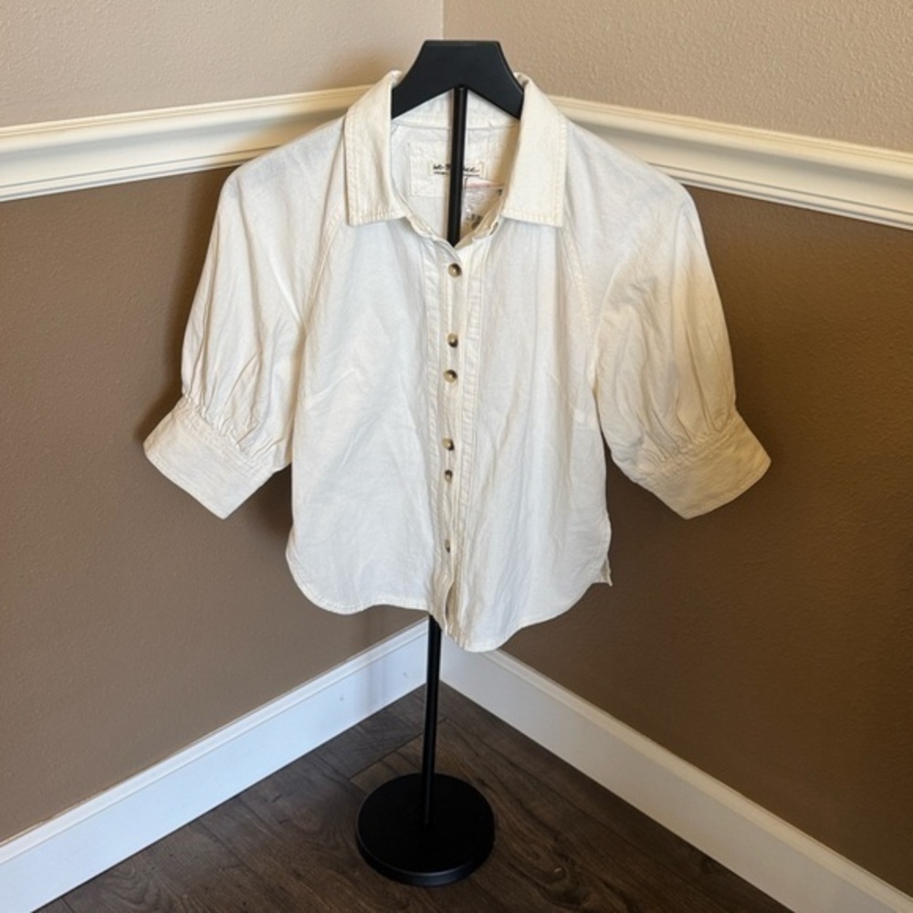 FP Movement by Free People Cream Textured Top